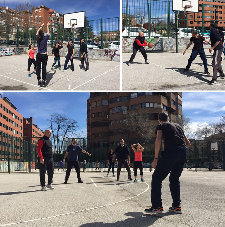 Parchanga de basket en las canchas municipales